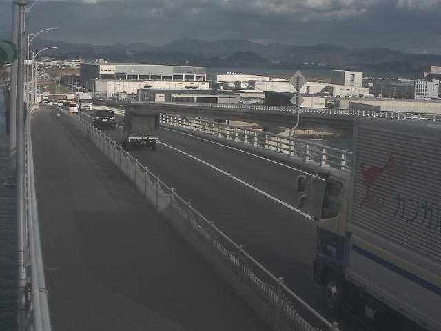 橋梁中央部 広島方面　↖